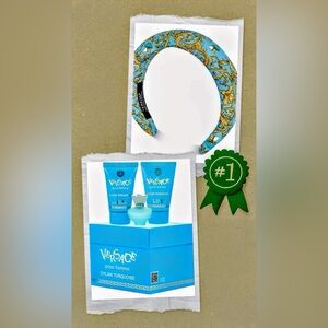 VERSACE turquoise Headband & Versace Dylan fragrances set & FREE🎁3pc TARTE G/set